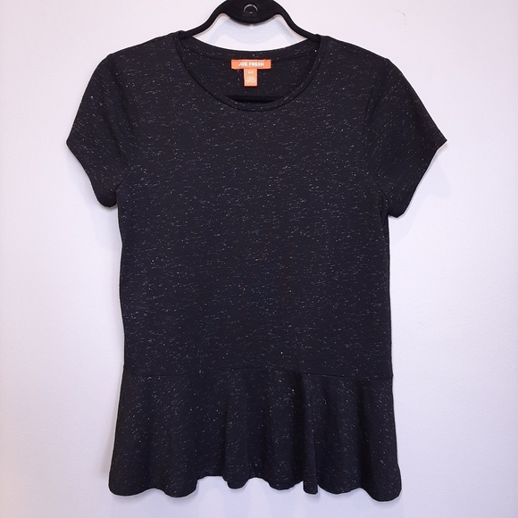 3/$20 Joe Fresh Metallic Peplum Tshirt Crew Neck Top - Picture 8 of 10